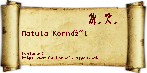 Matula Kornél névjegykártya