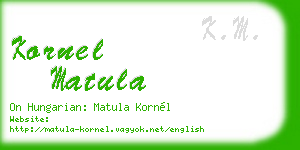 kornel matula business card