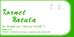 kornel matula business card